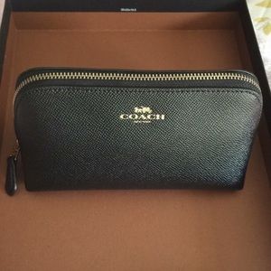 Black coach makeup bag